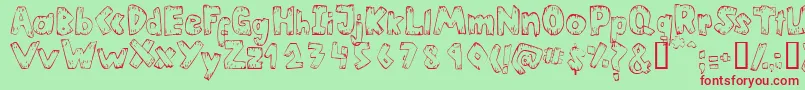 Heltsn Font – Red Fonts on Green Background