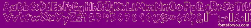 Heltsn Font – Yellow Fonts on Purple Background