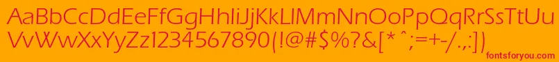 Fonte Erasbookc – fontes vermelhas em um fundo laranja