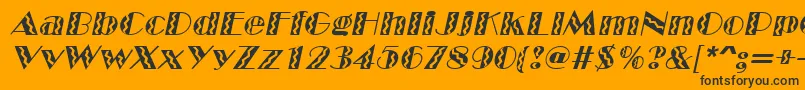 MarqueeflashItalic-fontti – mustat fontit oranssilla taustalla