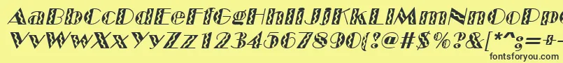 Czcionka MarqueeflashItalic – czarne czcionki na żółtym tle