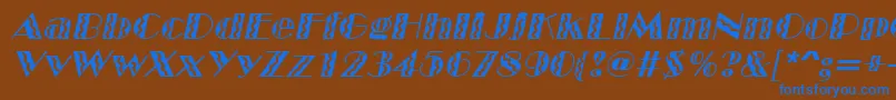 Шрифт MarqueeflashItalic – синие шрифты на коричневом фоне