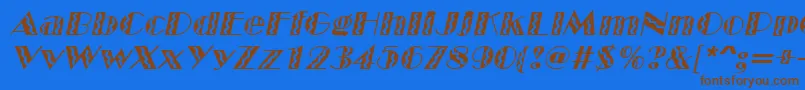 Czcionka MarqueeflashItalic – brązowe czcionki na niebieskim tle