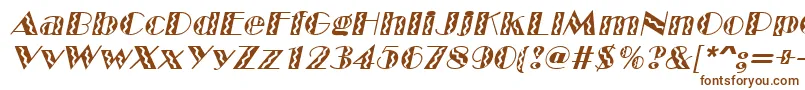 フォントMarqueeflashItalic – 白い背景に茶色のフォント