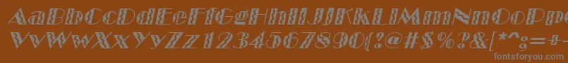 フォントMarqueeflashItalic – 茶色の背景に灰色の文字