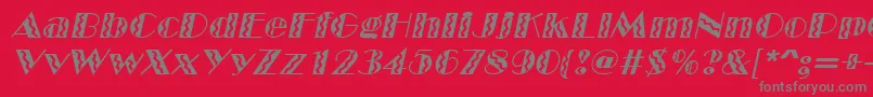 フォントMarqueeflashItalic – 赤い背景に灰色の文字