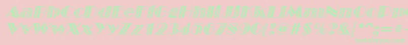 Weitere Informationen zur MarqueeflashItalic-Schriftart MarqueeflashItalic-Schriftart – Grüne Schriften auf rosa Hintergrund