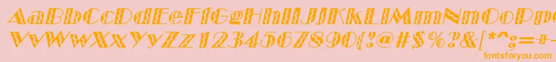 Police MarqueeflashItalic – polices orange sur fond rose