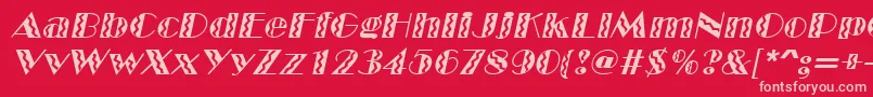 フォントMarqueeflashItalic – 赤い背景にピンクのフォント