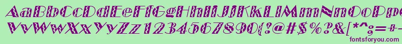 MarqueeflashItalic Font – Purple Fonts on Green Background