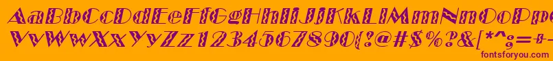 MarqueeflashItalic Font – Purple Fonts on Orange Background