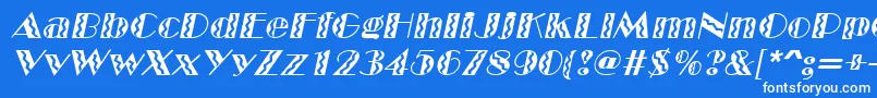 MarqueeflashItalicフォントについての詳細 フォントMarqueeflashItalic – 青い背景に白い文字