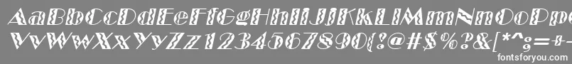 MarqueeflashItalic-fontti – valkoiset fontit harmaalla taustalla