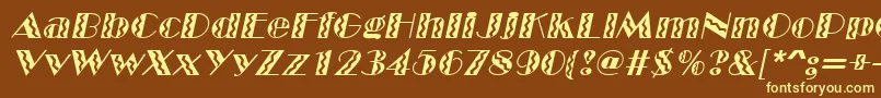 Шрифт MarqueeflashItalic – жёлтые шрифты на коричневом фоне