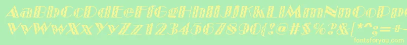 MarqueeflashItalic Font – Yellow Fonts on Green Background