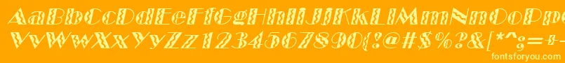 MarqueeflashItalicフォントについての詳細 フォントMarqueeflashItalic – オレンジの背景に黄色の文字