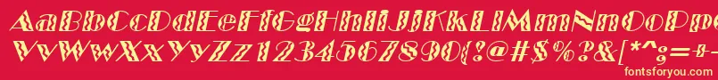 フォントMarqueeflashItalic – 黄色の文字、赤い背景