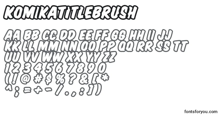 A fonte KomikaTitleBrush – alfabeto, números, caracteres especiais