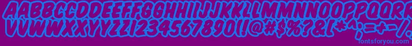 KomikaTitleBrush Font – Blue Fonts on Purple Background