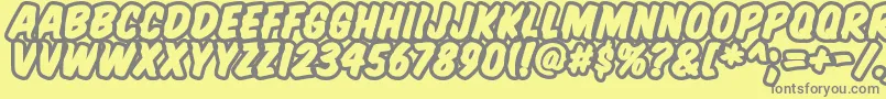 KomikaTitleBrush Font – Gray Fonts on Yellow Background