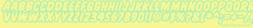 KomikaTitleBrush Font – Green Fonts on Yellow Background