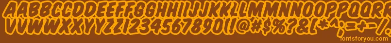 KomikaTitleBrush Font – Orange Fonts on Brown Background