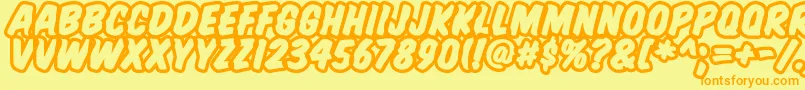 KomikaTitleBrush Font – Orange Fonts on Yellow Background