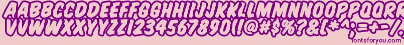 KomikaTitleBrush Font – Purple Fonts on Pink Background