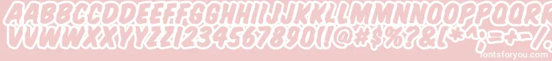 KomikaTitleBrush-Schriftart – Weiße Schriften auf rosa Hintergrund