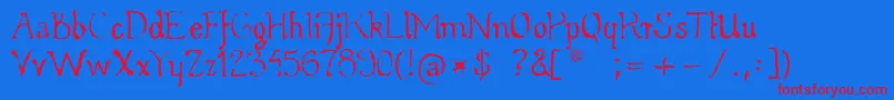 Шрифт Whirlywood – красные шрифты на синем фоне