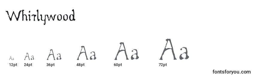 Размеры шрифта Whirlywood