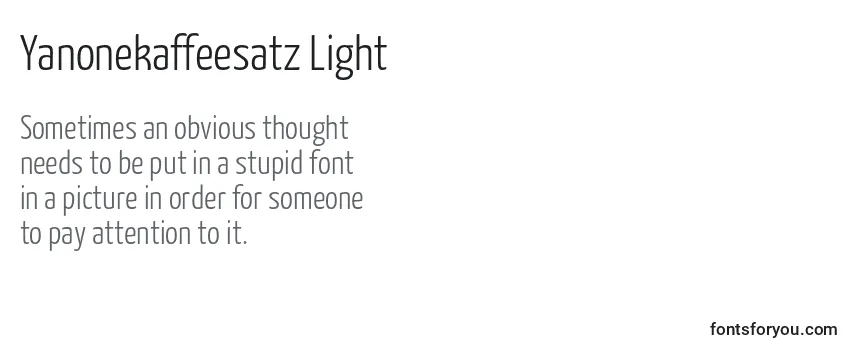 Шрифт Yanonekaffeesatz Light