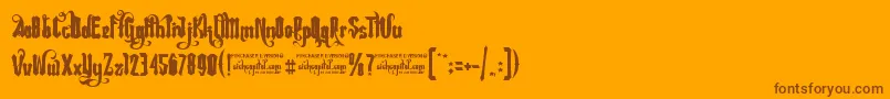 RebelPixyFreeForPersonalUsage Font – Brown Fonts on Orange Background