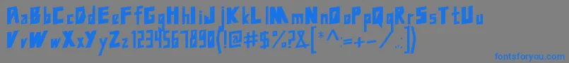 フォントNcdms – 灰色の背景に青い文字