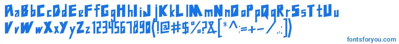 Ncdms-Schriftart – Blaue Schriften auf weißem Hintergrund