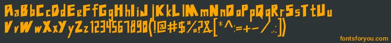 フォントNcdms – 黒い背景にオレンジの文字