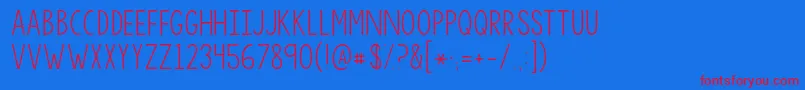 Kgsorrynotsorry Font – Red Fonts on Blue Background