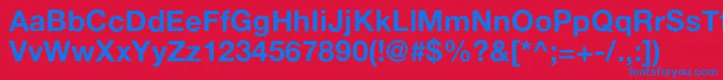 Altehaasgroteskbold Font – Blue Fonts on Red Background