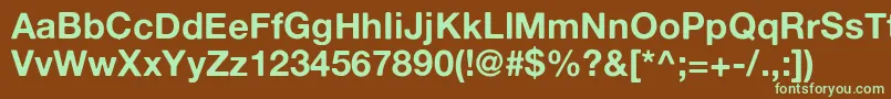 Шрифт Altehaasgroteskbold – зелёные шрифты на коричневом фоне