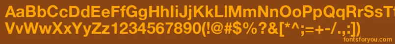 Altehaasgroteskbold Font – Orange Fonts on Brown Background