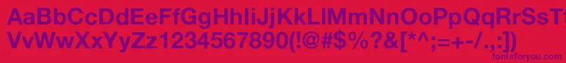 Altehaasgroteskbold Font – Purple Fonts on Red Background