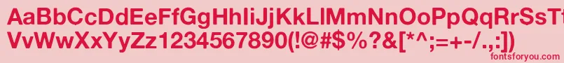 Altehaasgroteskbold-Schriftart – Rote Schriften auf rosa Hintergrund