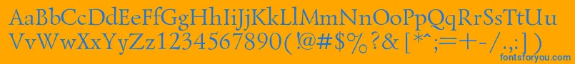 LazurskiRegular Font – Blue Fonts on Orange Background