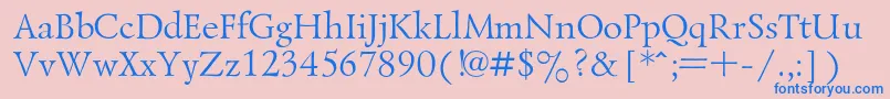 LazurskiRegular-Schriftart – Blaue Schriften auf rosa Hintergrund