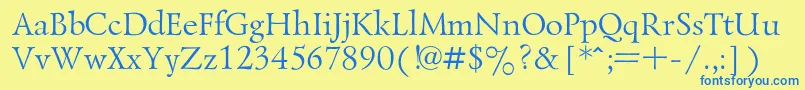 LazurskiRegular Font – Blue Fonts on Yellow Background