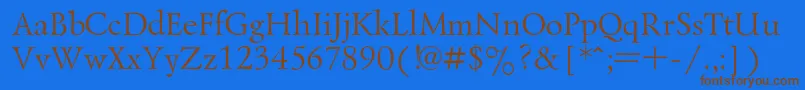 LazurskiRegular Font – Brown Fonts on Blue Background