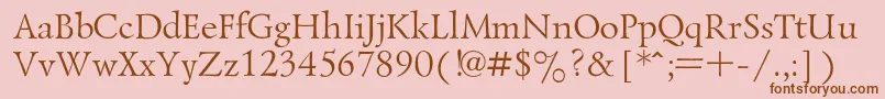 LazurskiRegular Font – Brown Fonts on Pink Background