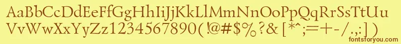 LazurskiRegular Font – Brown Fonts on Yellow Background