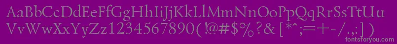 Fonte LazurskiRegular – fontes cinzas em um fundo violeta