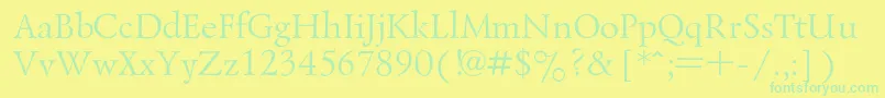 LazurskiRegular Font – Green Fonts on Yellow Background